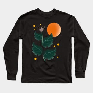 Boho plant illustration floral sun Long Sleeve T-Shirt